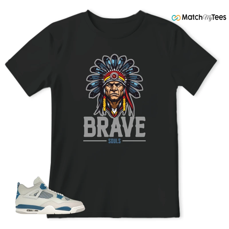 NIKE AIR JORDAN 4 MILITARY BLUE SNEAKER Matching Tees t-shirt