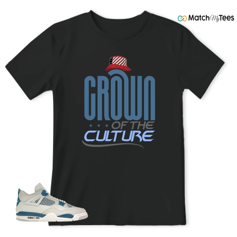 NIKE AIR JORDAN 4 MILITARY BLUE SNEAKER Matching Tees t-shirt