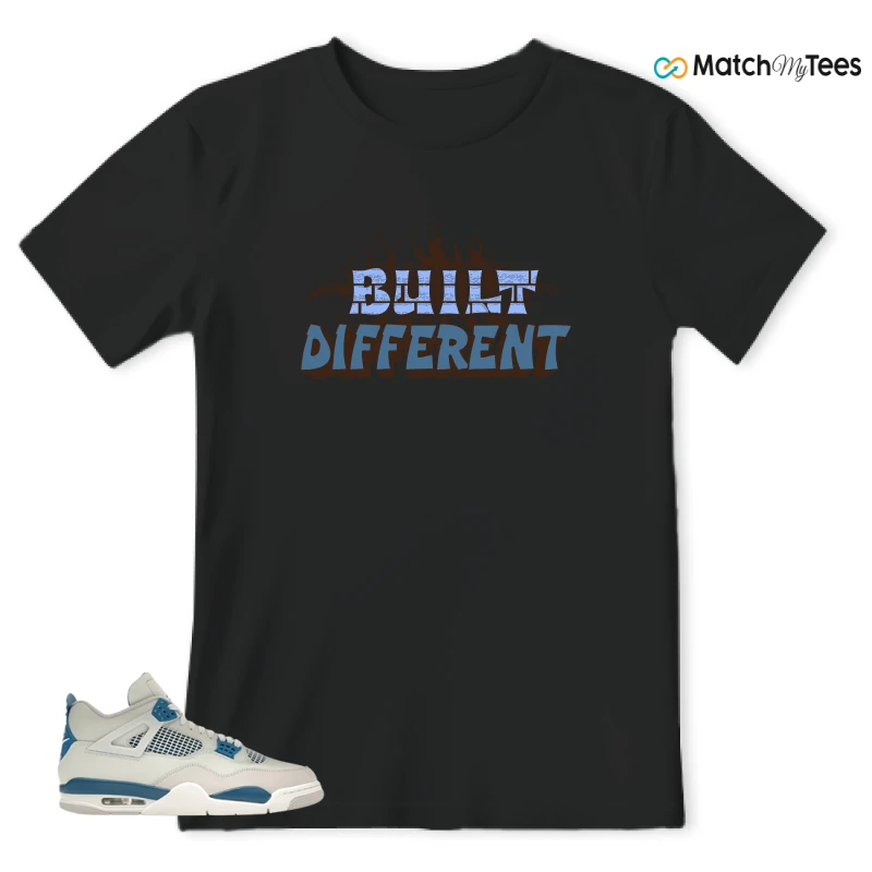 NIKE AIR JORDAN 4 MILITARY BLUE SNEAKER Matching Tees t-shirt
