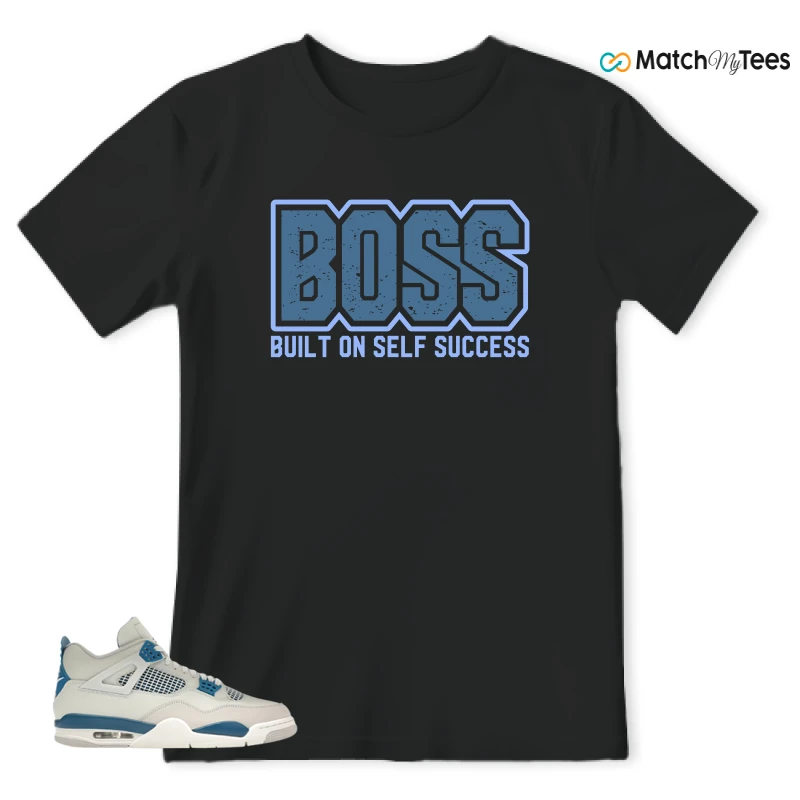NIKE AIR JORDAN 4 MILITARY BLUE SNEAKER Matching Tees t-shirt