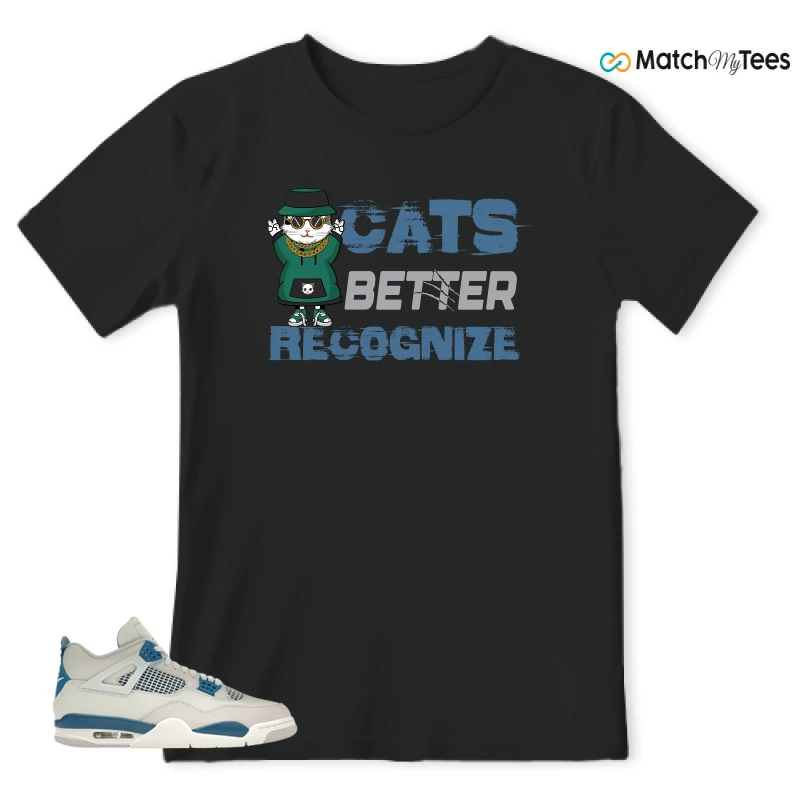 NIKE AIR JORDAN 4 MILITARY BLUE SNEAKER Matching Tees t-shirt