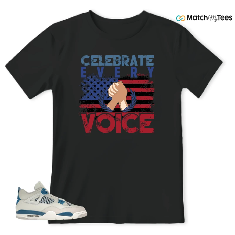 NIKE AIR JORDAN 4 MILITARY BLUE SNEAKER Matching Tees t-shirt