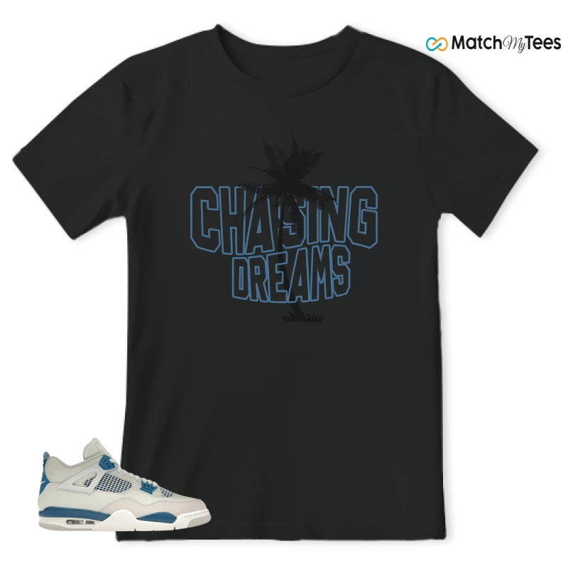 NIKE AIR JORDAN 4 MILITARY BLUE SNEAKER Matching Tees t-shirt