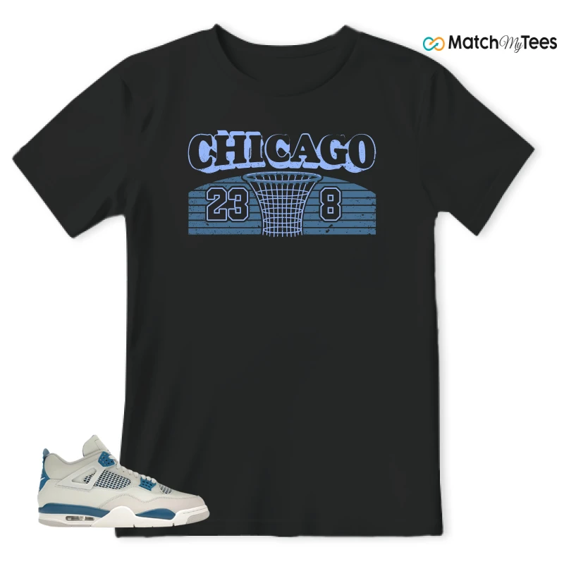 NIKE AIR JORDAN 4 MILITARY BLUE SNEAKER Matching Tees t-shirt