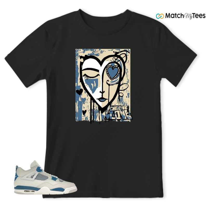NIKE AIR JORDAN 4 MILITARY BLUE SNEAKER Matching Tees t-shirt