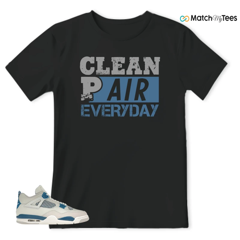 NIKE AIR JORDAN 4 MILITARY BLUE SNEAKER Matching Tees t-shirt