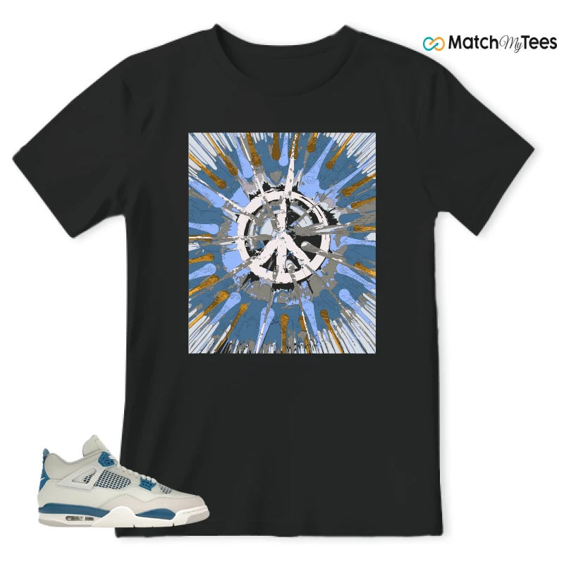 NIKE AIR JORDAN 4 MILITARY BLUE SNEAKER Matching Tees t-shirt