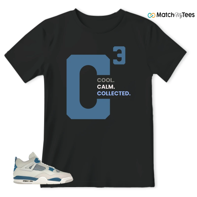 NIKE AIR JORDAN 4 MILITARY BLUE SNEAKER Matching Tees t-shirt