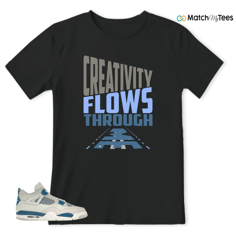 NIKE AIR JORDAN 4 MILITARY BLUE SNEAKER Matching Tees t-shirt
