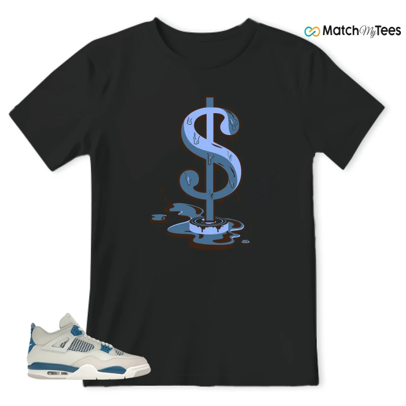 NIKE AIR JORDAN 4 MILITARY BLUE SNEAKER Matching Tees t-shirt
