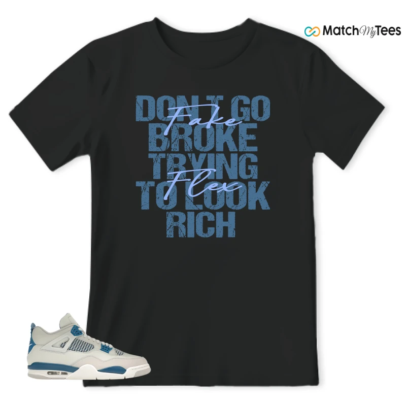 NIKE AIR JORDAN 4 MILITARY BLUE SNEAKER Matching Tees t-shirt