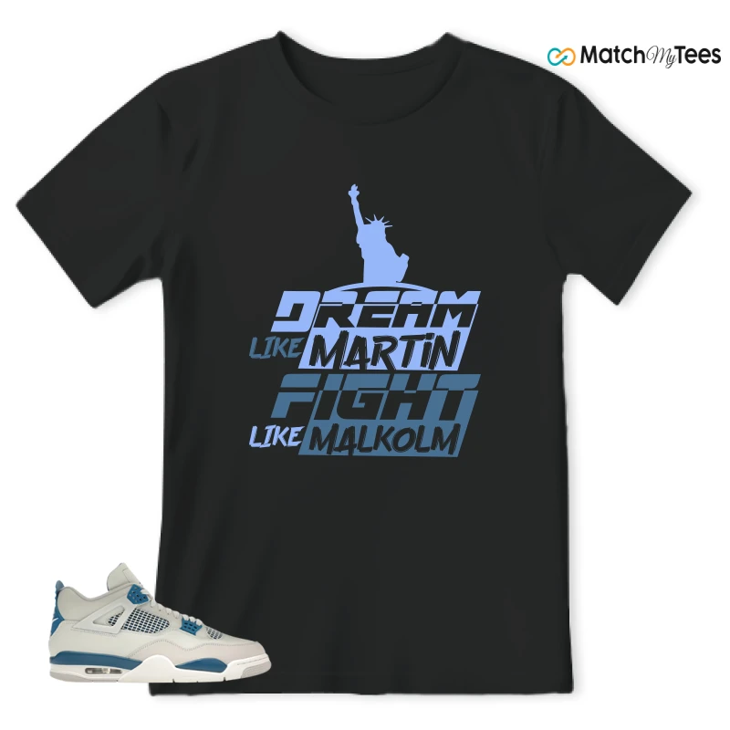 NIKE AIR JORDAN 4 MILITARY BLUE SNEAKER Matching Tees t-shirt