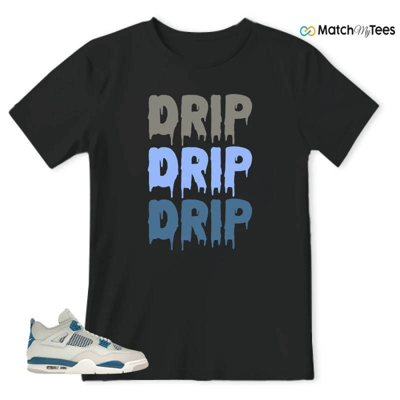 NIKE AIR JORDAN 4 MILITARY BLUE SNEAKER Matching Tees t-shirt