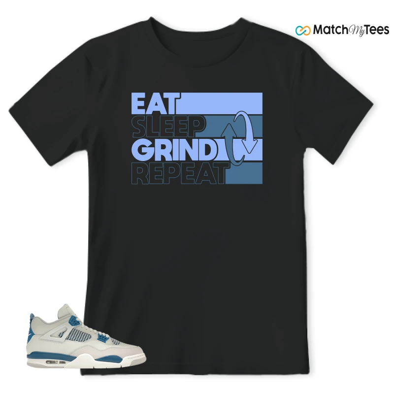 NIKE AIR JORDAN 4 MILITARY BLUE SNEAKER Matching Tees t-shirt