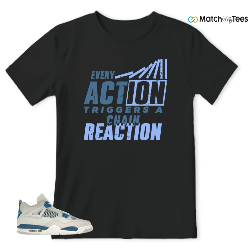 NIKE AIR JORDAN 4 MILITARY BLUE SNEAKER Matching Tees t-shirt