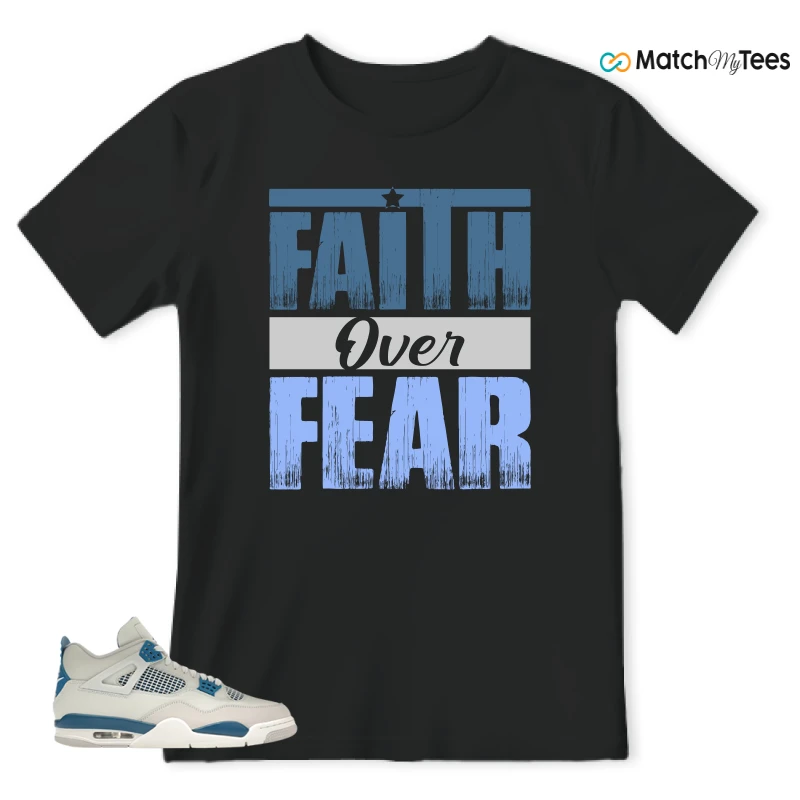 NIKE AIR JORDAN 4 MILITARY BLUE SNEAKER Matching Tees t-shirt