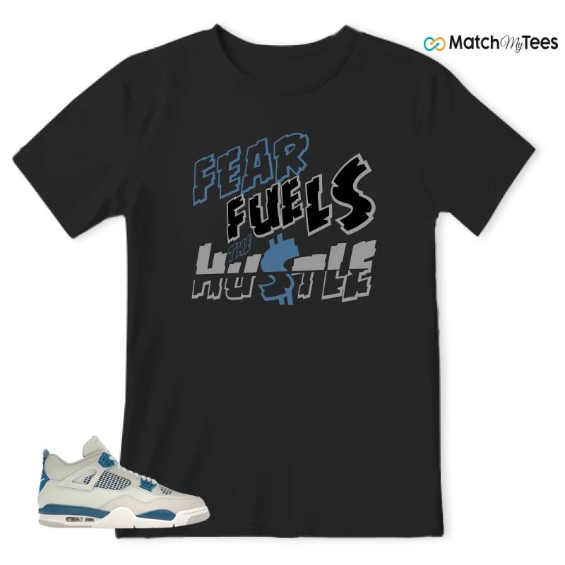 NIKE AIR JORDAN 4 MILITARY BLUE SNEAKER Matching Tees t-shirt