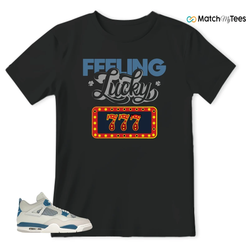 NIKE AIR JORDAN 4 MILITARY BLUE SNEAKER Matching Tees t-shirt
