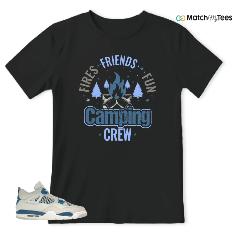 NIKE AIR JORDAN 4 MILITARY BLUE SNEAKER Matching Tees t-shirt