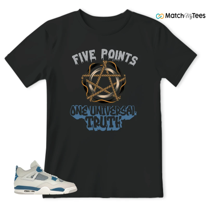 NIKE AIR JORDAN 4 MILITARY BLUE SNEAKER Matching Tees t-shirt