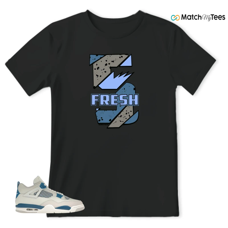NIKE AIR JORDAN 4 MILITARY BLUE SNEAKER Matching Tees t-shirt