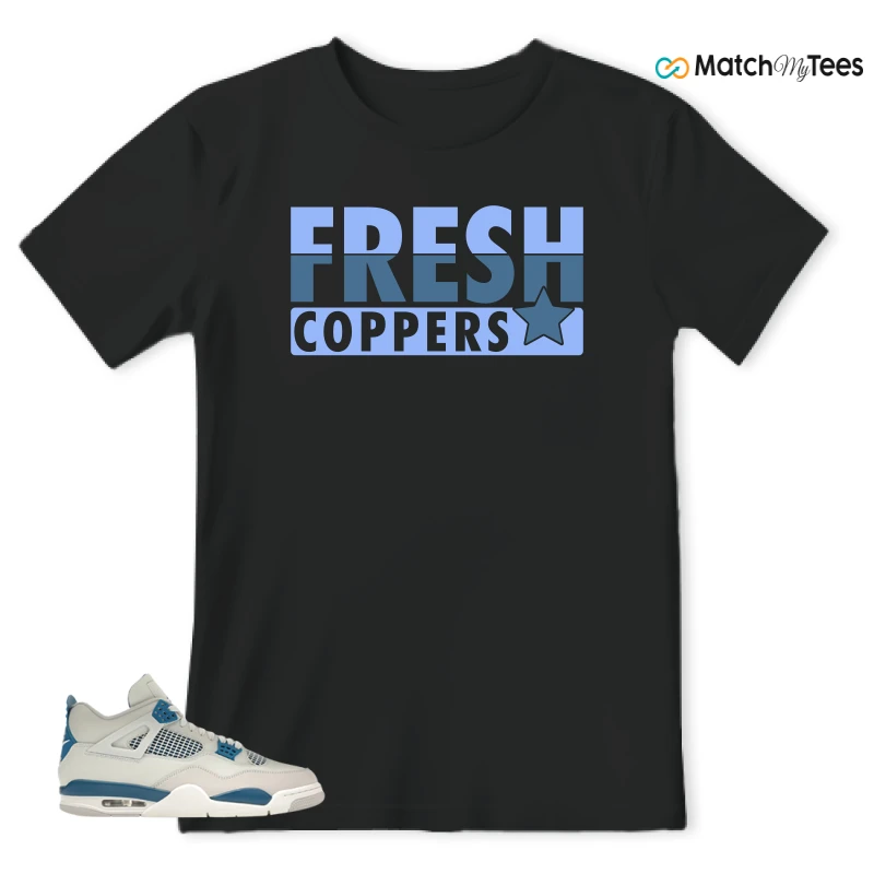 NIKE AIR JORDAN 4 MILITARY BLUE SNEAKER Matching Tees t-shirt