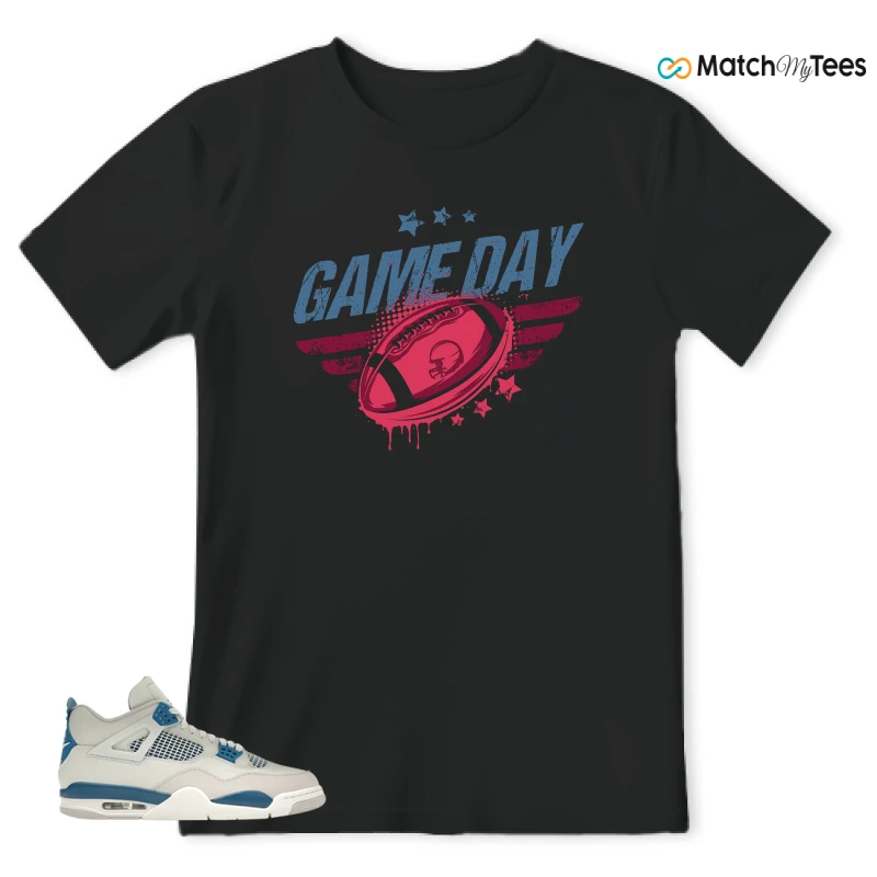 NIKE AIR JORDAN 4 MILITARY BLUE SNEAKER Matching Tees t-shirt