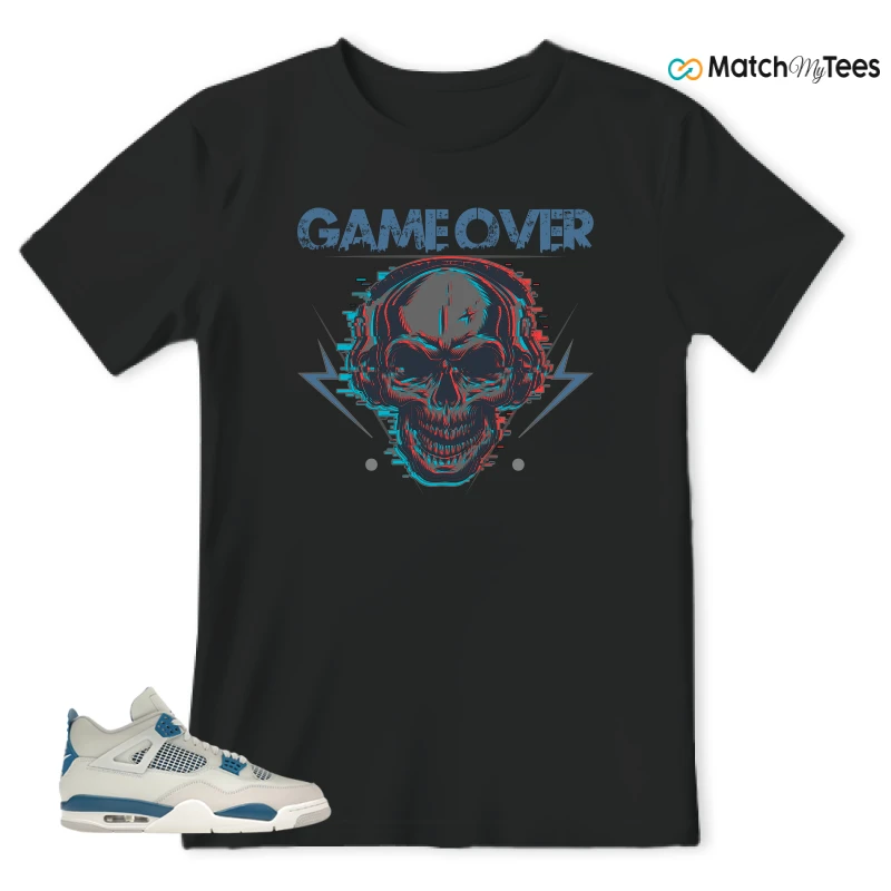 NIKE AIR JORDAN 4 MILITARY BLUE SNEAKER Matching Tees t-shirt