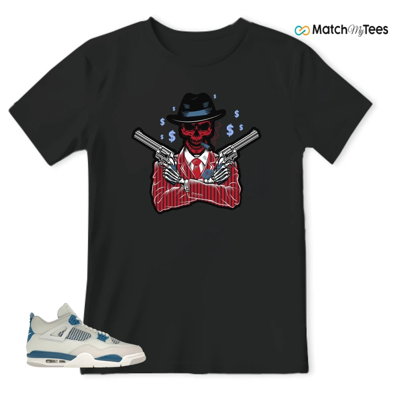 NIKE AIR JORDAN 4 MILITARY BLUE SNEAKER Matching Tees t-shirt
