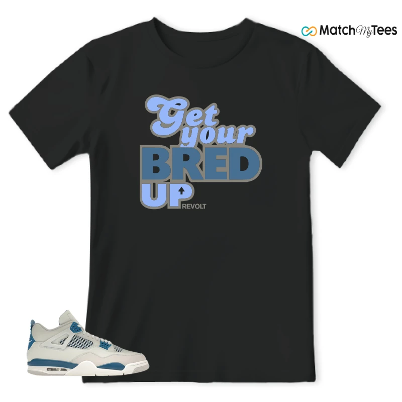 NIKE AIR JORDAN 4 MILITARY BLUE SNEAKER Matching Tees t-shirt
