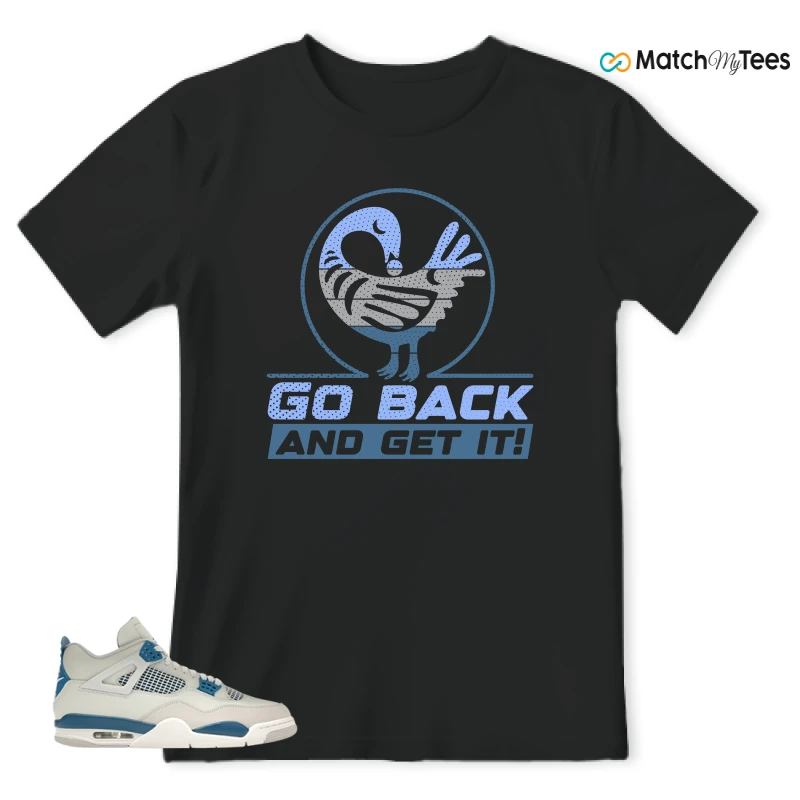 NIKE AIR JORDAN 4 MILITARY BLUE SNEAKER Matching Tees t-shirt