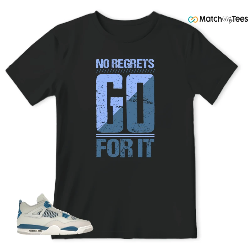 NIKE AIR JORDAN 4 MILITARY BLUE SNEAKER Matching Tees t-shirt