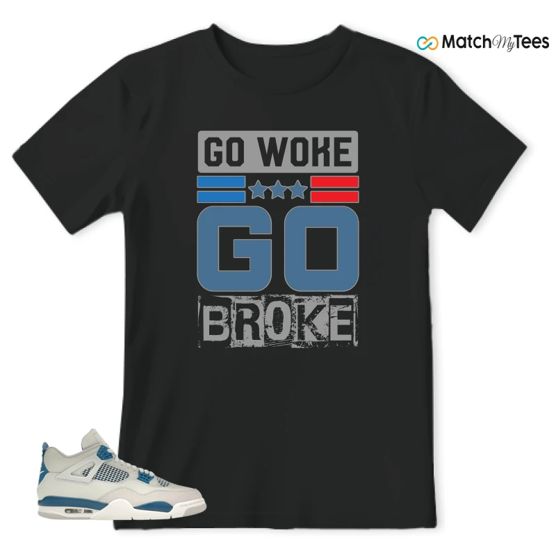 NIKE AIR JORDAN 4 MILITARY BLUE SNEAKER Matching Tees t-shirt