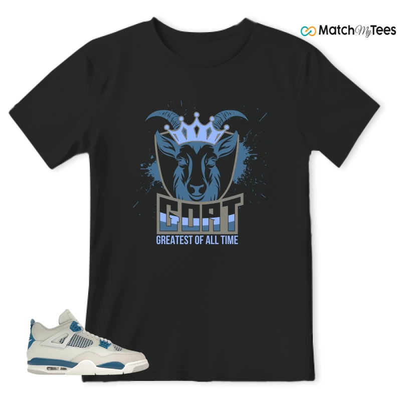 NIKE AIR JORDAN 4 MILITARY BLUE SNEAKER Matching Tees t-shirt
