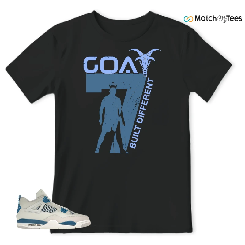 NIKE AIR JORDAN 4 MILITARY BLUE SNEAKER Matching Tees t-shirt