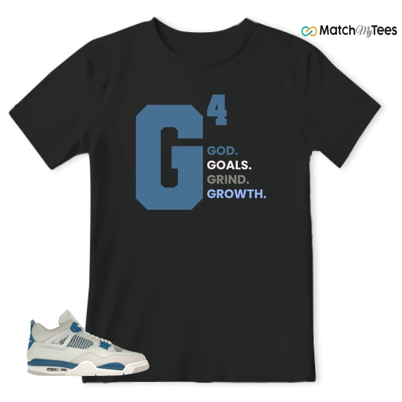 NIKE AIR JORDAN 4 MILITARY BLUE SNEAKER Matching Tees t-shirt