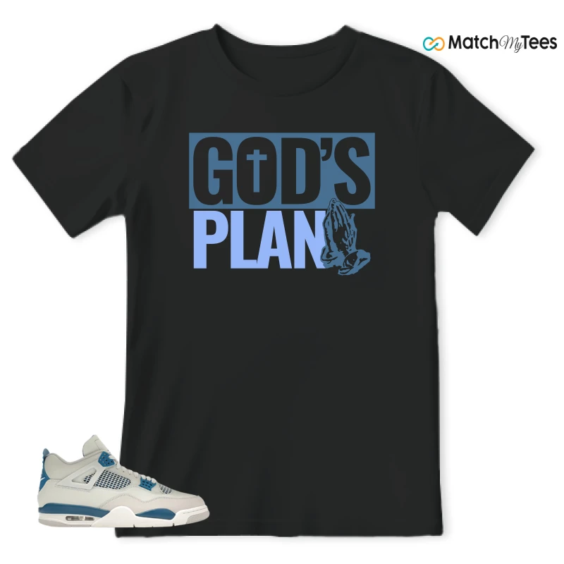 NIKE AIR JORDAN 4 MILITARY BLUE SNEAKER Matching Tees t-shirt