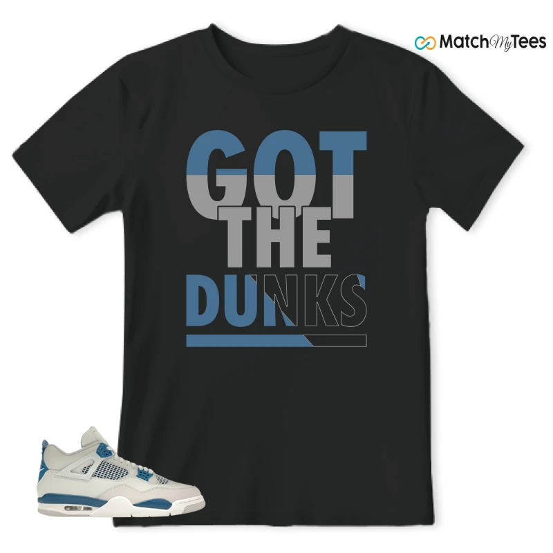 NIKE AIR JORDAN 4 MILITARY BLUE SNEAKER Matching Tees t-shirt