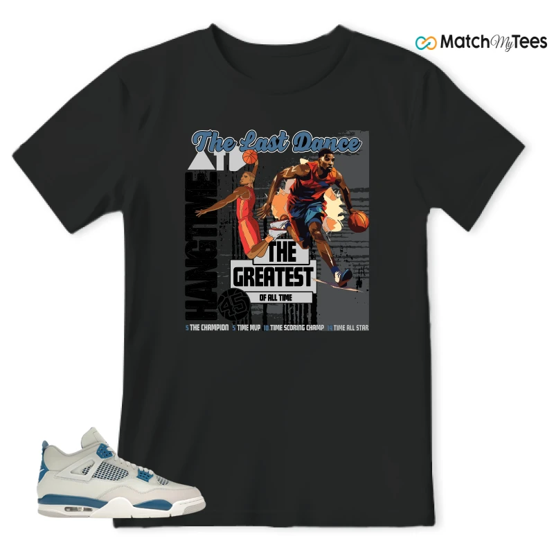NIKE AIR JORDAN 4 MILITARY BLUE SNEAKER Matching Tees t-shirt