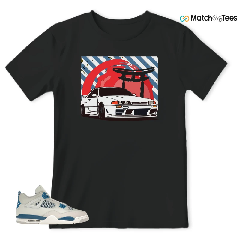 NIKE AIR JORDAN 4 MILITARY BLUE SNEAKER Matching Tees t-shirt