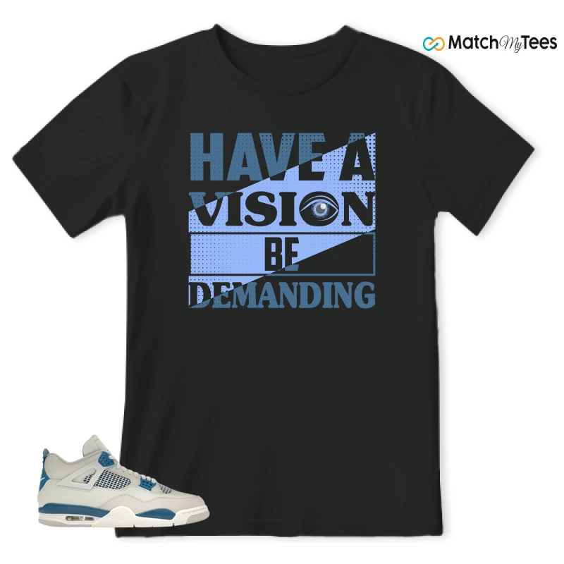 NIKE AIR JORDAN 4 MILITARY BLUE SNEAKER Matching Tees t-shirt