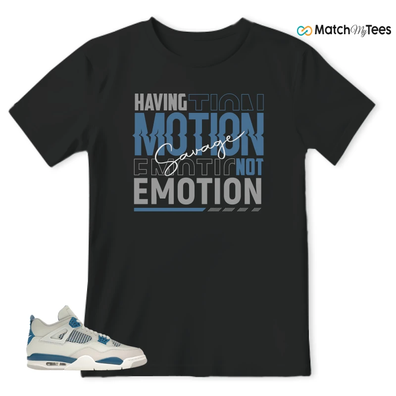 NIKE AIR JORDAN 4 MILITARY BLUE SNEAKER Matching Tees t-shirt