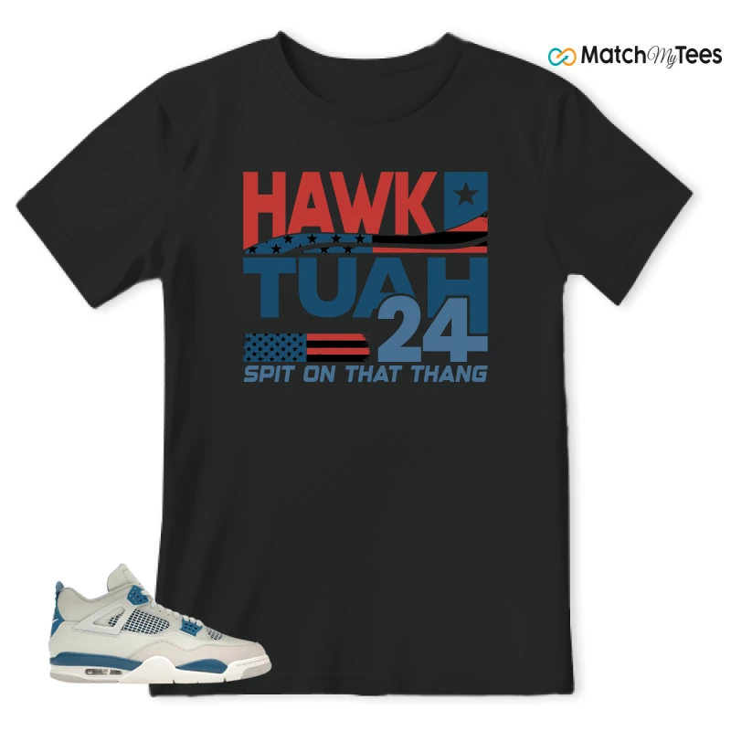 NIKE AIR JORDAN 4 MILITARY BLUE SNEAKER Matching Tees t-shirt