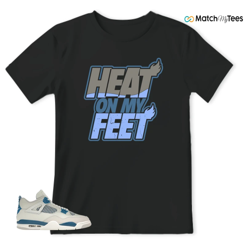NIKE AIR JORDAN 4 MILITARY BLUE SNEAKER Matching Tees t-shirt