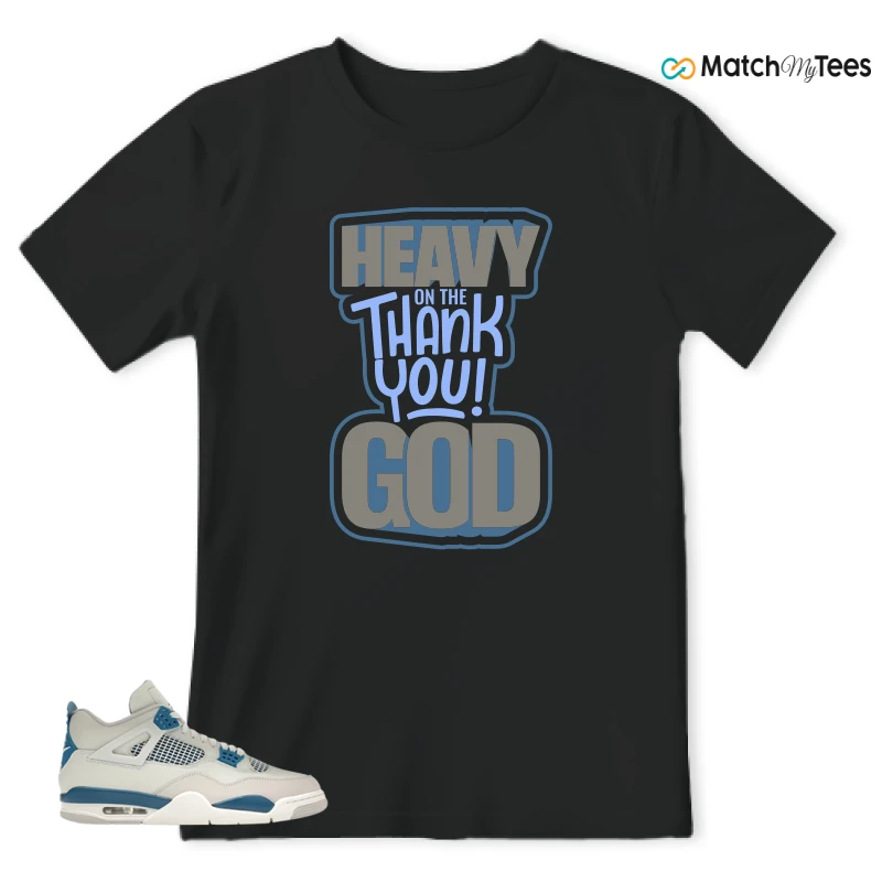 NIKE AIR JORDAN 4 MILITARY BLUE SNEAKER Matching Tees t-shirt