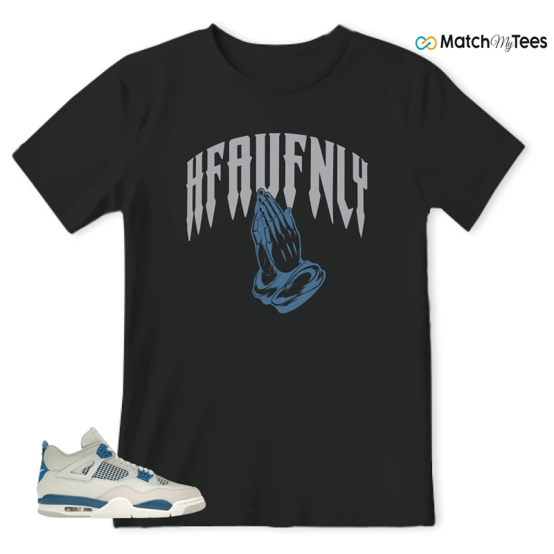 NIKE AIR JORDAN 4 MILITARY BLUE SNEAKER Matching Tees t-shirt