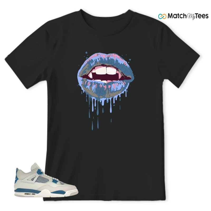 NIKE AIR JORDAN 4 MILITARY BLUE SNEAKER Matching Tees t-shirt