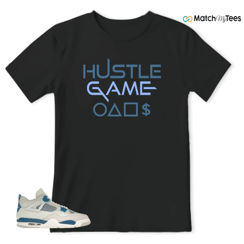NIKE AIR JORDAN 4 MILITARY BLUE SNEAKER Matching Tees t-shirt