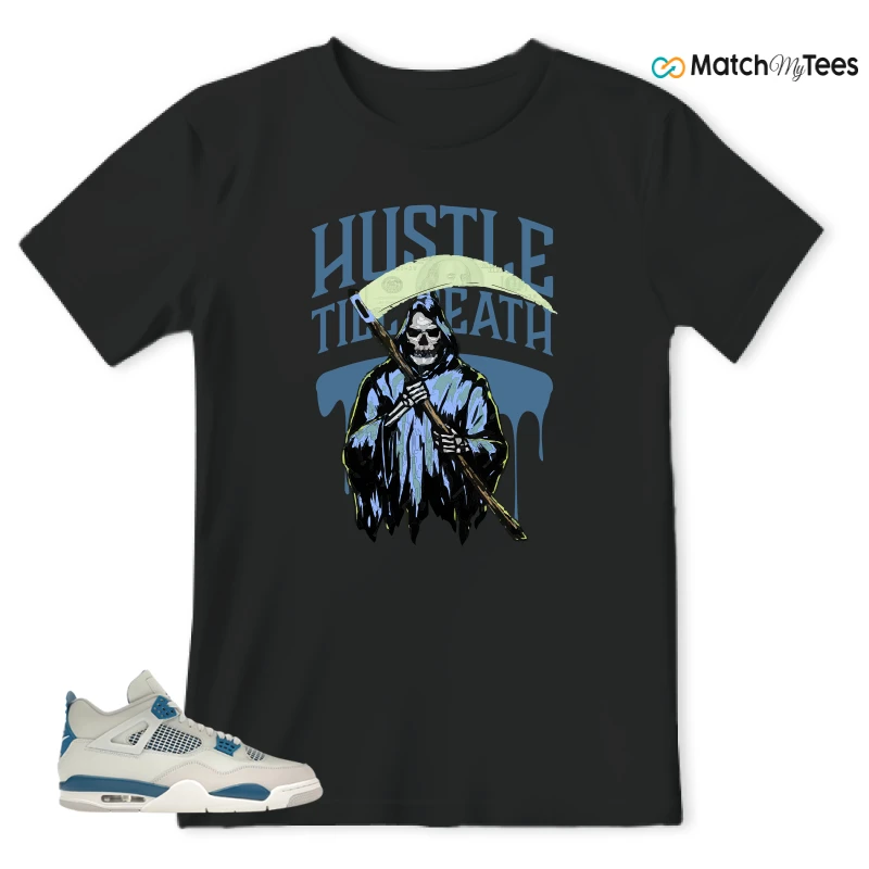 NIKE AIR JORDAN 4 MILITARY BLUE SNEAKER Matching Tees t-shirt