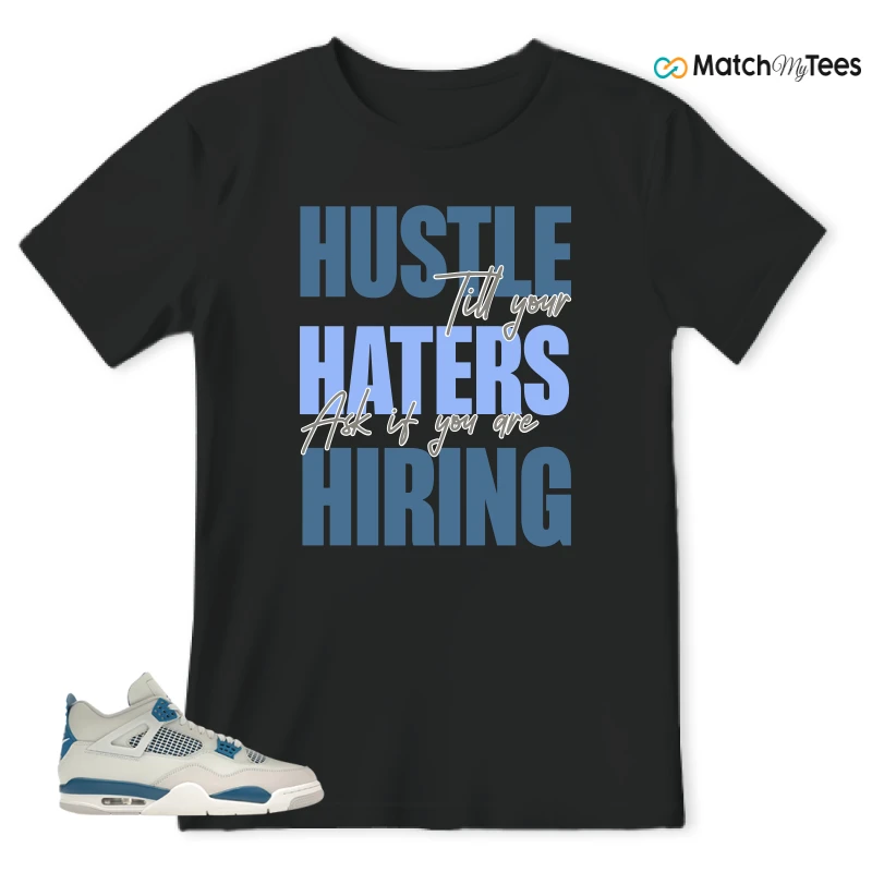 NIKE AIR JORDAN 4 MILITARY BLUE SNEAKER Matching Tees t-shirt
